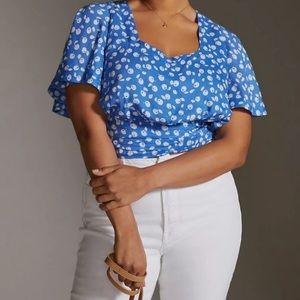 Maeve Anthropologie Square Neck Crop Top.